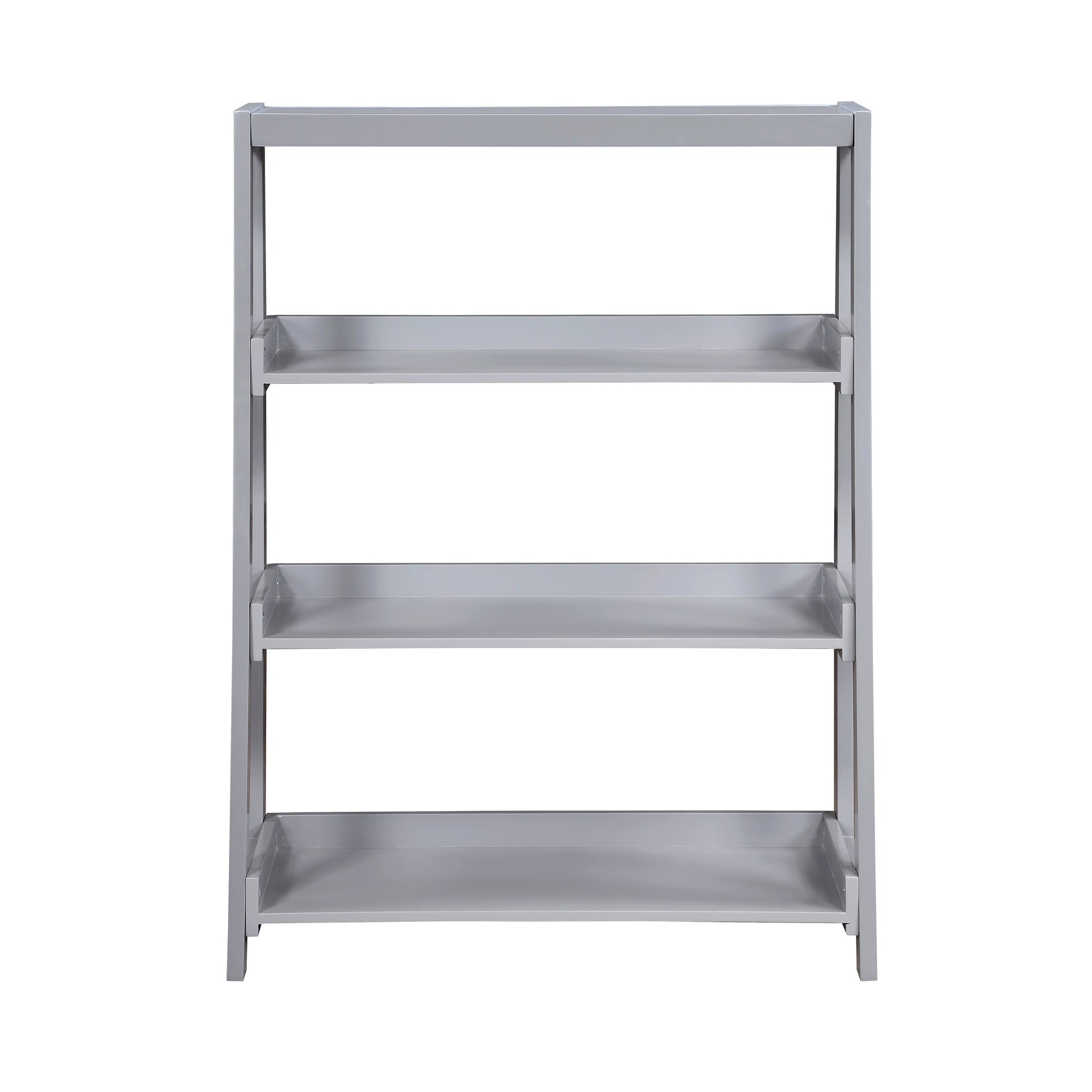 Modern Contemporary Bookcase 3-Shelves Sleek Gray Finish Wooden Furniture 1pc Vertical Toys Storage Display Rack
