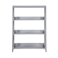 Modern Contemporary Bookcase 3-Shelves Sleek Gray Finish Wooden Furniture 1pc Vertical Toys Storage Display Rack