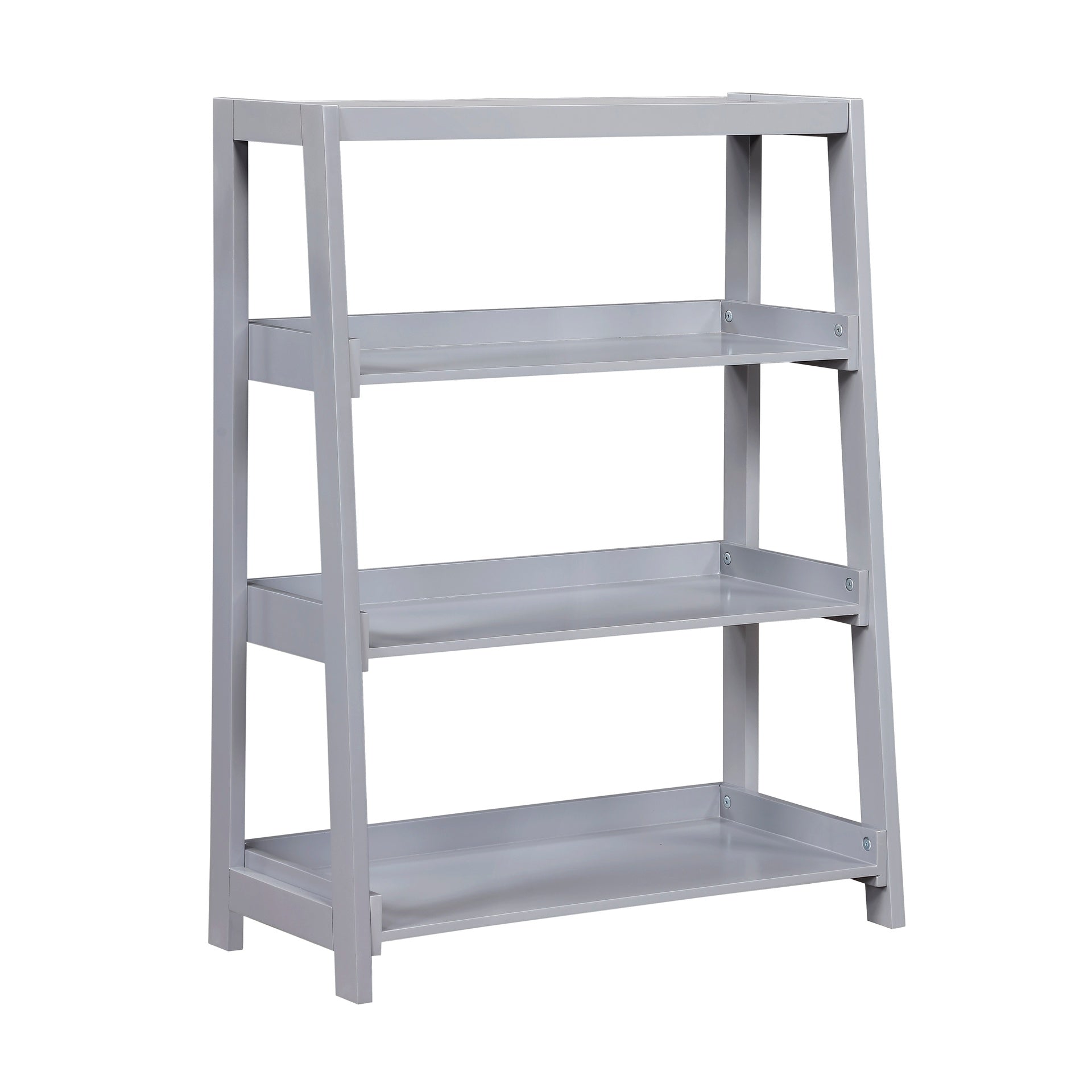Modern Contemporary Bookcase 3-Shelves Sleek Gray Finish Wooden Furniture 1pc Vertical Toys Storage Display Rack