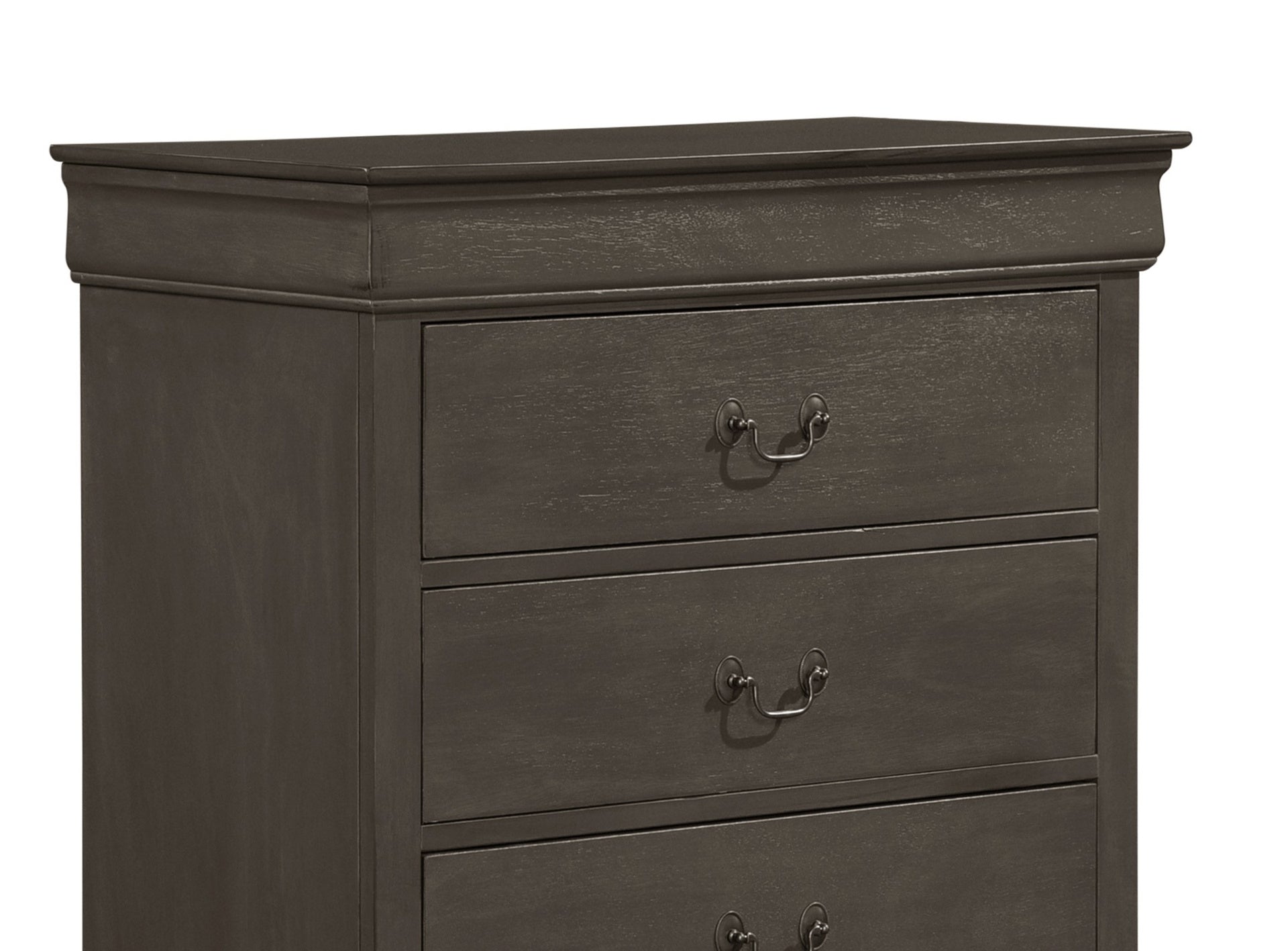 Classic Louis Philippe Style Stained Gray Finish 1pc Chest of 5x Drawers Traditional Design Bedroom Furniture