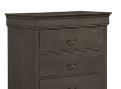 Classic Louis Philippe Style Stained Gray Finish 1pc Chest of 5x Drawers Traditional Design Bedroom Furniture