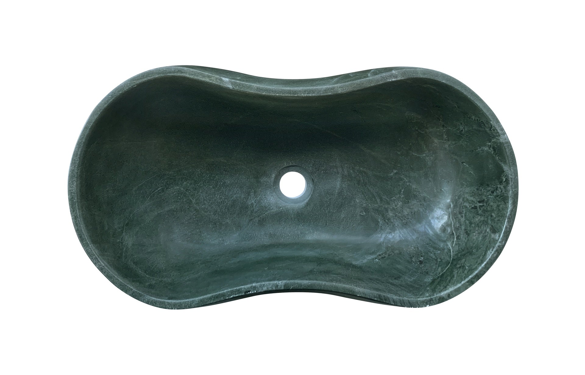 Green natural marble bathroom vessel sink, polished surface, natural stone, genuine marble, real marble, 23.6x14.2xH7.1 inches/600x360xH180 mm