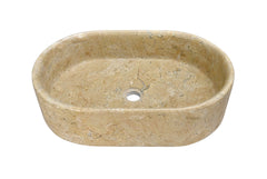 Gold Yellow Beige natural marble bathroom vessel sink, polished finished, natural stone, genuine marble, real marble, 23.6x15.7xH5.9 Inches/600X400XH150 mm