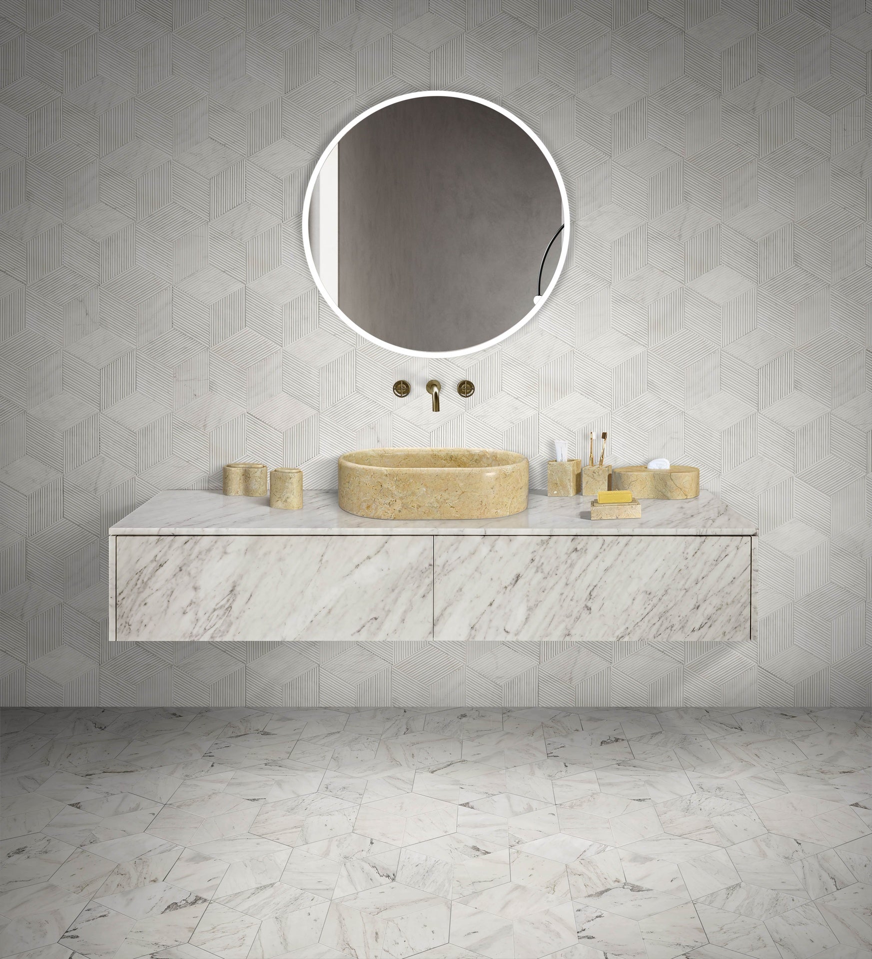 Gold Yellow Beige natural marble bathroom vessel sink, polished finished, natural stone, genuine marble, real marble, 23.6x15.7xH5.9 Inches/600X400XH150 mm