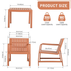 Holiday - 2-Piece Indoor/Outdoor Furniture set 1 Chairs & 1 Coffee Tables Waterproof PP Material- Easy Assembly Patio Conversation Set (Apricot Brown)