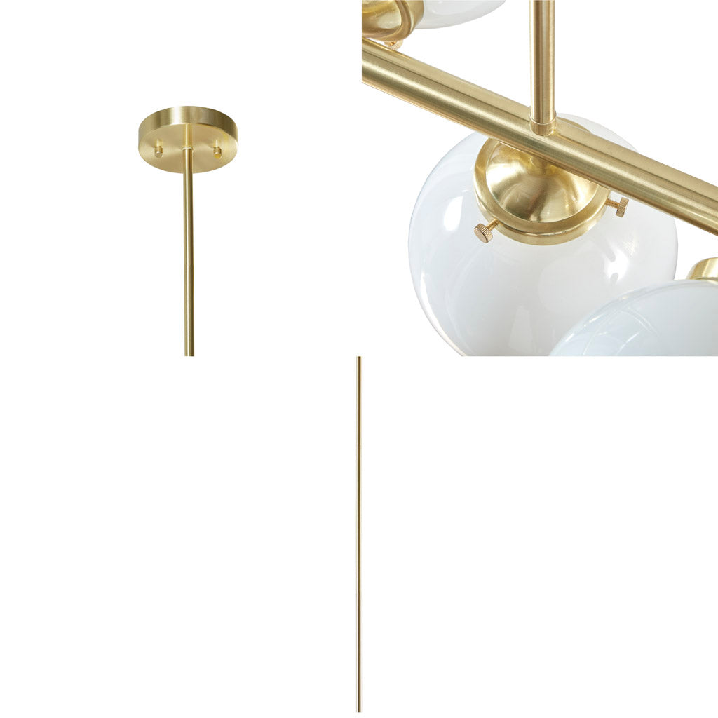 3-Light Chandelier with Frosted Glass Globe Bulbs