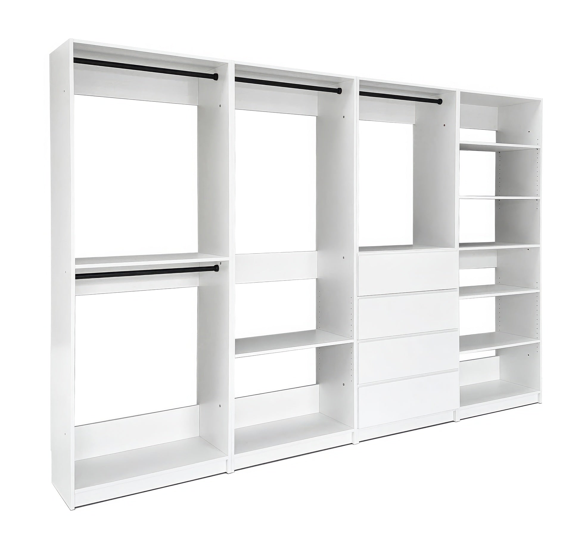 Prosper White Freestanding Walk in Wood Closet System