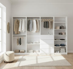 Prosper White Freestanding Walk in Wood Closet System