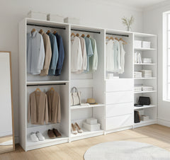 Prosper White Freestanding Walk in Wood Closet System