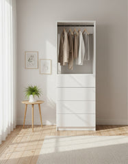 Prosper 32 inch White Wood Walk-in Closet with Four Drawers