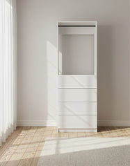 Prosper 32 inch White Wood Walk-in Closet with Four Drawers