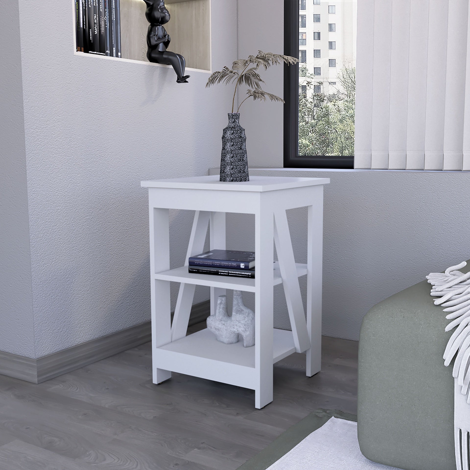 Clio Auxiliary Table, with two shelves