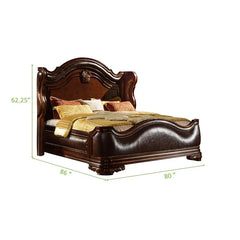 Bella Traditional Style 4 Pc King Bed in Dark Walnut