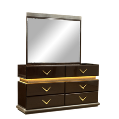 Modern Style 6- Drawer Dresser Made with Wood in Brown