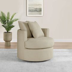 Quinn Camel Upholstered Swivel Accent Chair