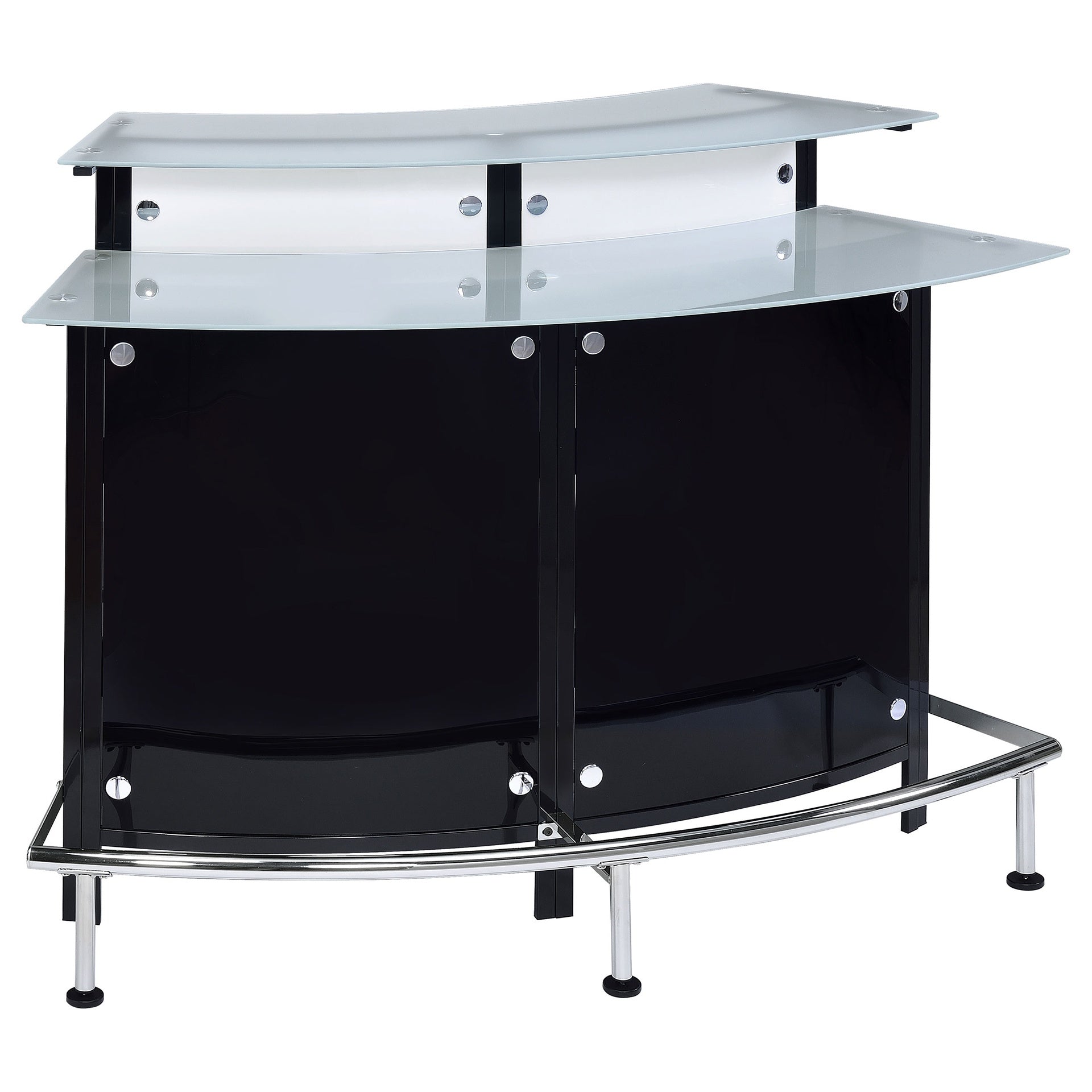 Keystone Black Curved Glass Top Home Bar Wine Cabinet