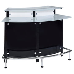 Keystone Black Curved Glass Top Home Bar Wine Cabinet