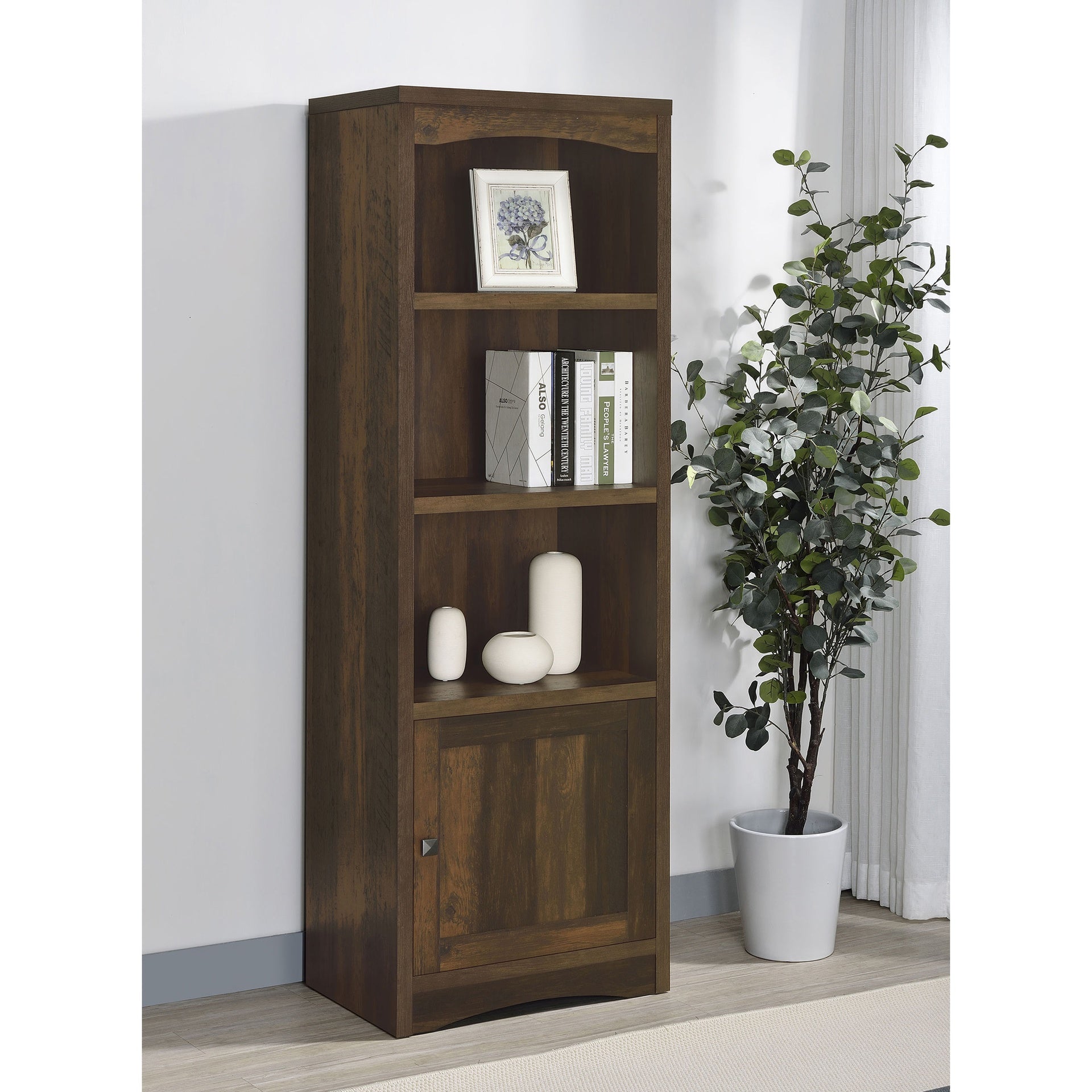 Stott Dark Pine 3-shelf Engineered Wood Media Tower