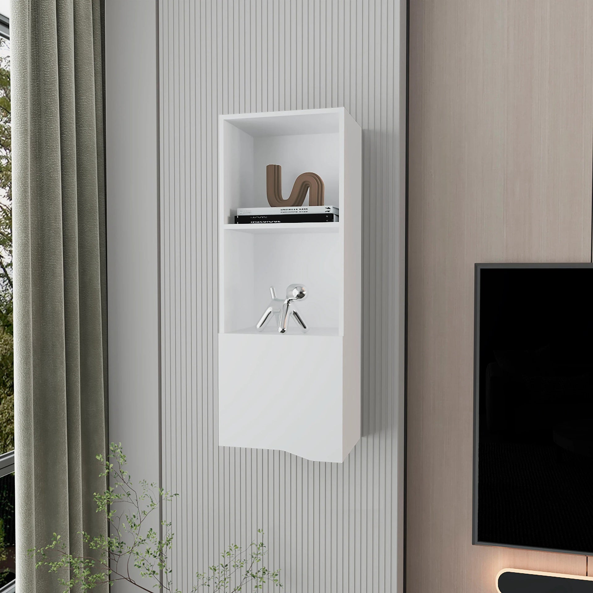 White Wall Cabinet with One Door