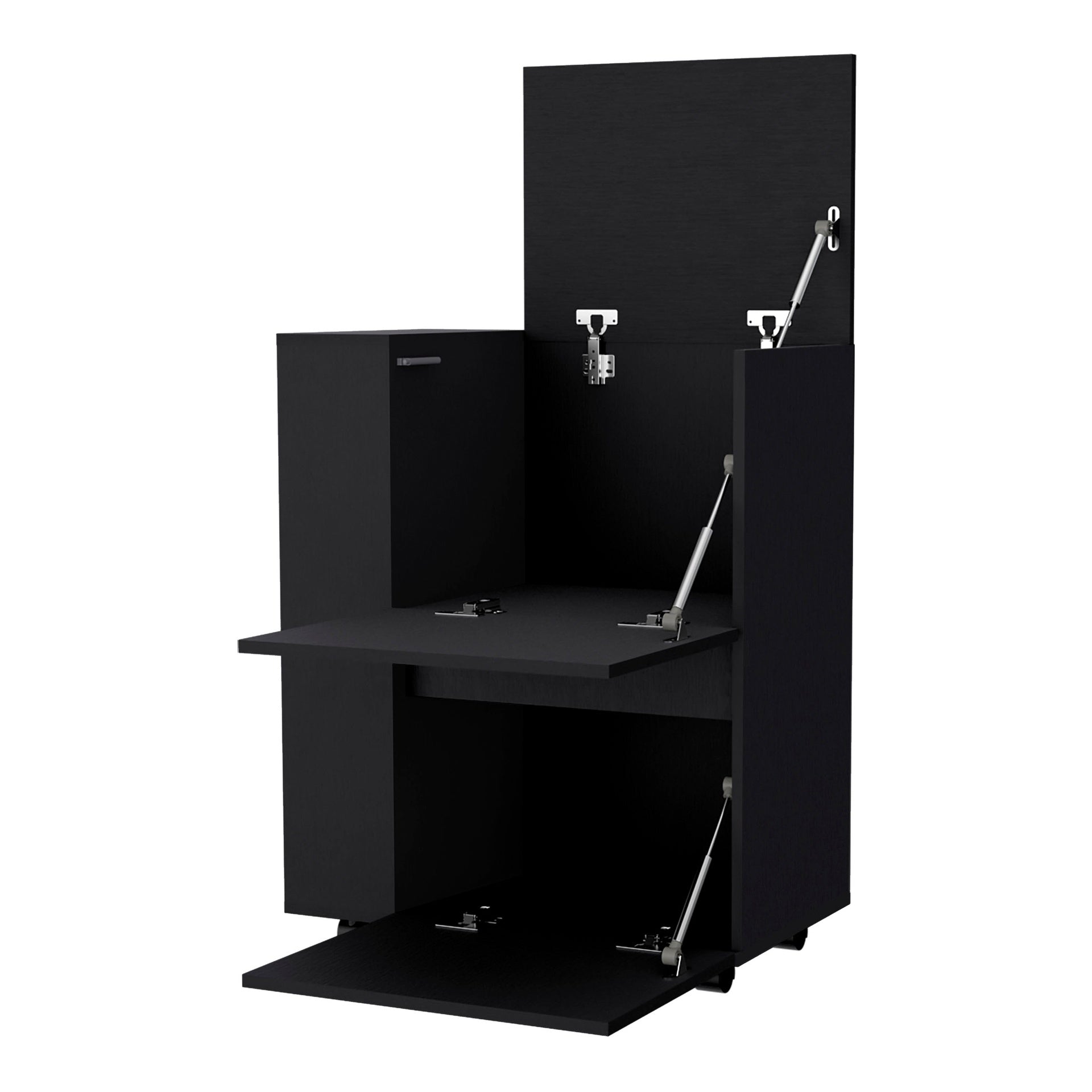 Wenge 2-Cabinet Bar Cart