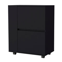 Wenge 2-Cabinet Bar Cart
