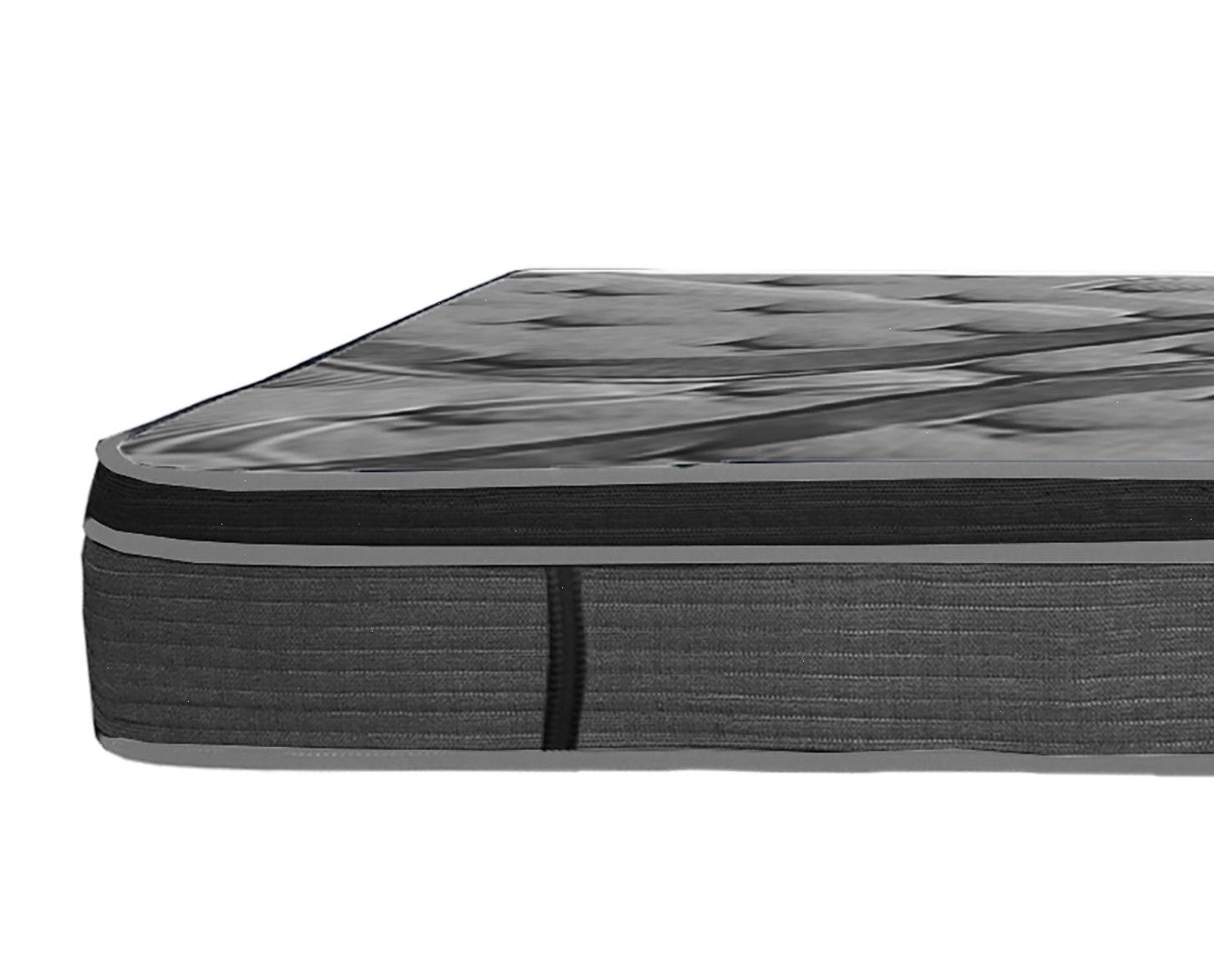 Premium 14in California King Size Memory Foam Mattress in a Box, Plush Euro Top Hybrid Pocket Coil Mattress, Gray