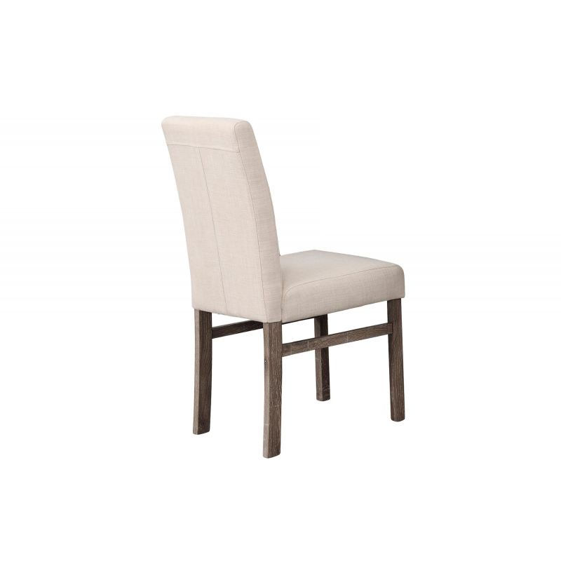 5 Piece Transitional Dining Room Set 48" Wood Dining Table with 4 Upholstered Side Chairs, Oak