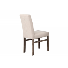 5 Piece Transitional Dining Room Set 48" Wood Dining Table with 4 Upholstered Side Chairs, Oak