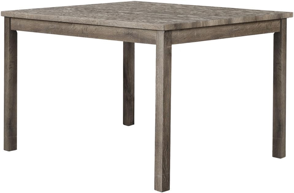 5 Piece Transitional Dining Room Set 48" Wood Dining Table with 4 Upholstered Side Chairs, Oak