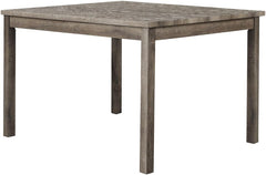 5 Piece Transitional Dining Room Set 48" Wood Dining Table with 4 Upholstered Side Chairs, Oak