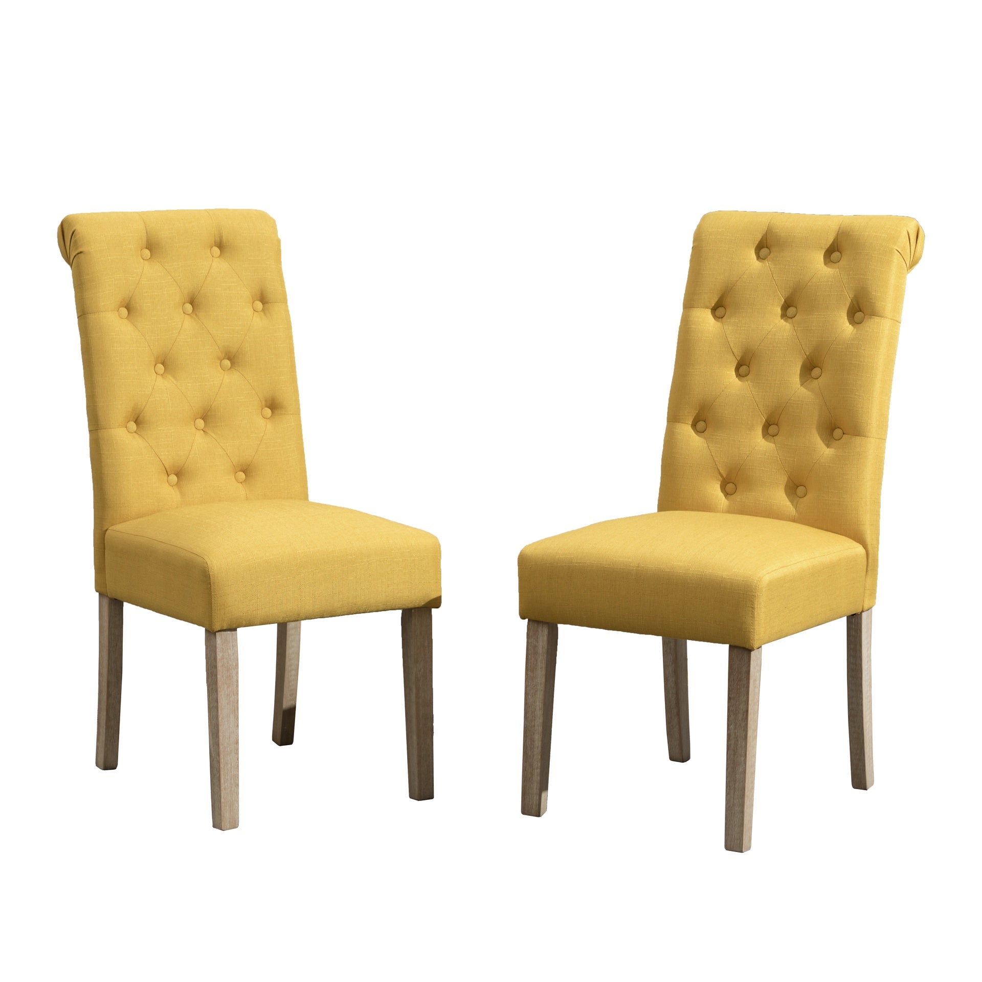Amonia 5-piece Dining Set, Turned-Leg Dining Table with 4 Tufted Chairs