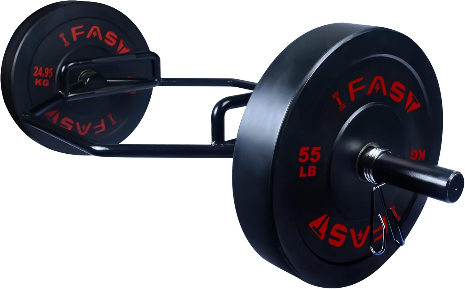 Hex Bar Weights Set Trap Bar Olympic Bumper 55lb Weight Plates Set for Deadlift Weightlifting Bodybuilding - 2 Inch Hexagon Trap Bar with Weights for Exercise & Fitness Home Gyms