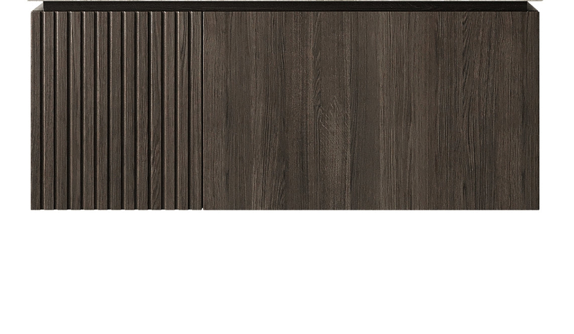 36" MURI Espresso Woodgrain Plywood Cabinet with Door and One Drawer, NO Basin and Top, NO Faucet and Sink Cover