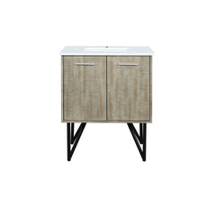 Rustic Acacia Bath Vanity 30 in. W x 20 in. D, with White Quartz Top