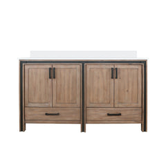 Rustic Barnwood Double Bath Vanity 60 in. W x 22 in. D, with Cultured Marble Top