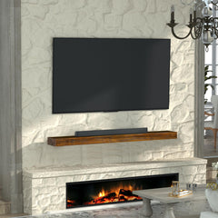 Fireplace Mantel, Wood Floating Fireplace Shelves,Wall Mounted Wooden Display Shelving,Handcrafted Wood Brack,Natural Mantels Over Fireplace,48" x 8" x 3"-Dark Chocolate