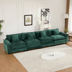 Wider Armrest 3 Seats (Ottoman is not included), Modern Sectional Couch, for Living Room Bedroom and Apartment, Comfy Double Layer Upholstered Seat Cushion, Breathable Chenille Fabric,Green,SW5044GN
