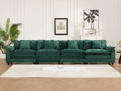 Wider Armrest 3 Seats (Ottoman is not included), Modern Sectional Couch, for Living Room Bedroom and Apartment, Comfy Double Layer Upholstered Seat Cushion, Breathable Chenille Fabric,Green,SW5044GN