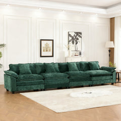 Wider Armrest 3 Seats (Ottoman is not included), Modern Sectional Couch, for Living Room Bedroom and Apartment, Comfy Double Layer Upholstered Seat Cushion, Breathable Chenille Fabric,Green,SW5044GN