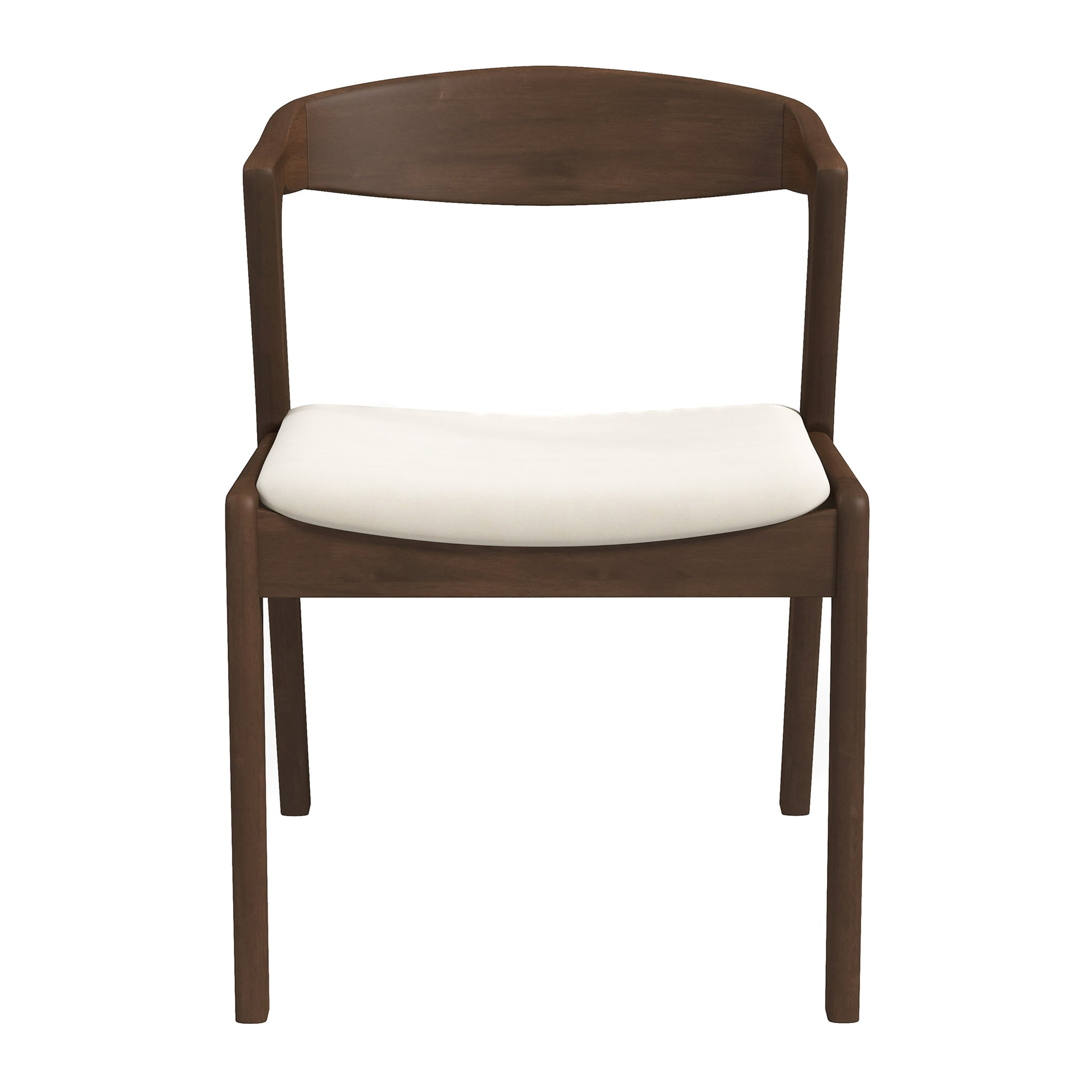 Dakota Solid Wood Cream Velvet Dining Chair (Set of 2) with Mid-Century Modern Design 16"W x 22"D x 29.3"H Velvet Upholstered Kitchen Side Chairs