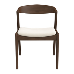 Dakota Solid Wood Cream Velvet Dining Chair (Set of 2) with Mid-Century Modern Design 16"W x 22"D x 29.3"H Velvet Upholstered Kitchen Side Chairs