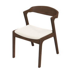 Dakota Solid Wood Cream Velvet Dining Chair (Set of 2) with Mid-Century Modern Design 16"W x 22"D x 29.3"H Velvet Upholstered Kitchen Side Chairs