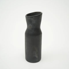 Longpi Pottery Black Vase – 3.5"x3.5"x11"  Handmade Traditional Clay