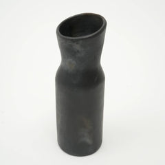 Longpi Pottery Black Vase – 3.5"x3.5"x11"  Handmade Traditional Clay