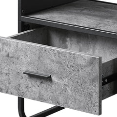 Concrete Grey and Black 2-drawer TV Stand