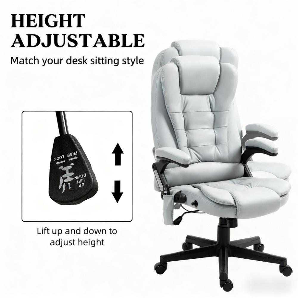 Microfiber Massage Desk Chair,Vibrating Massage Office Chair with Heat with Reclining Backrest