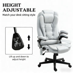 Microfiber Massage Desk Chair,Vibrating Massage Office Chair with Heat with Reclining Backrest