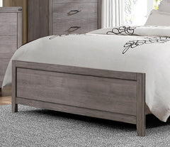 Brownish Gray Finish Full Size Panel Bed 1pc Faux Leather Upholstered Headboard Industrial Design Bedroom Furniture