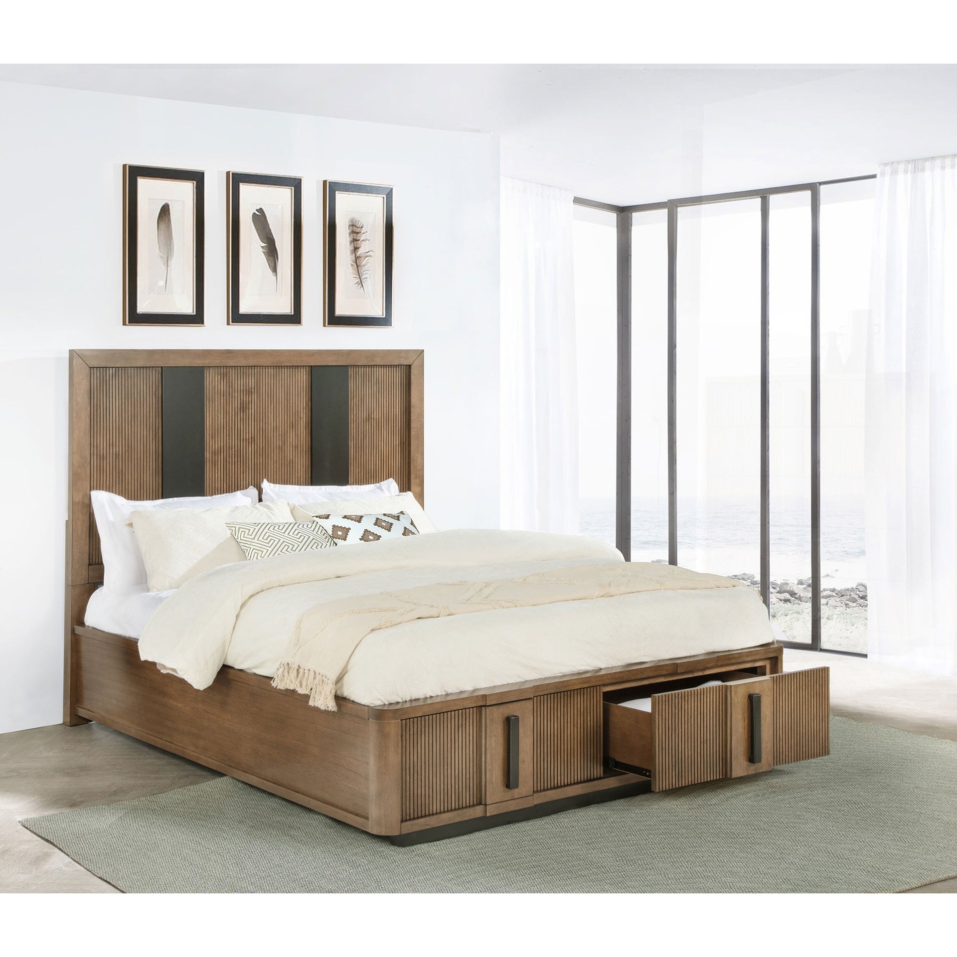 Moraga Ash Brown 2-drawer Queen Storage Bed