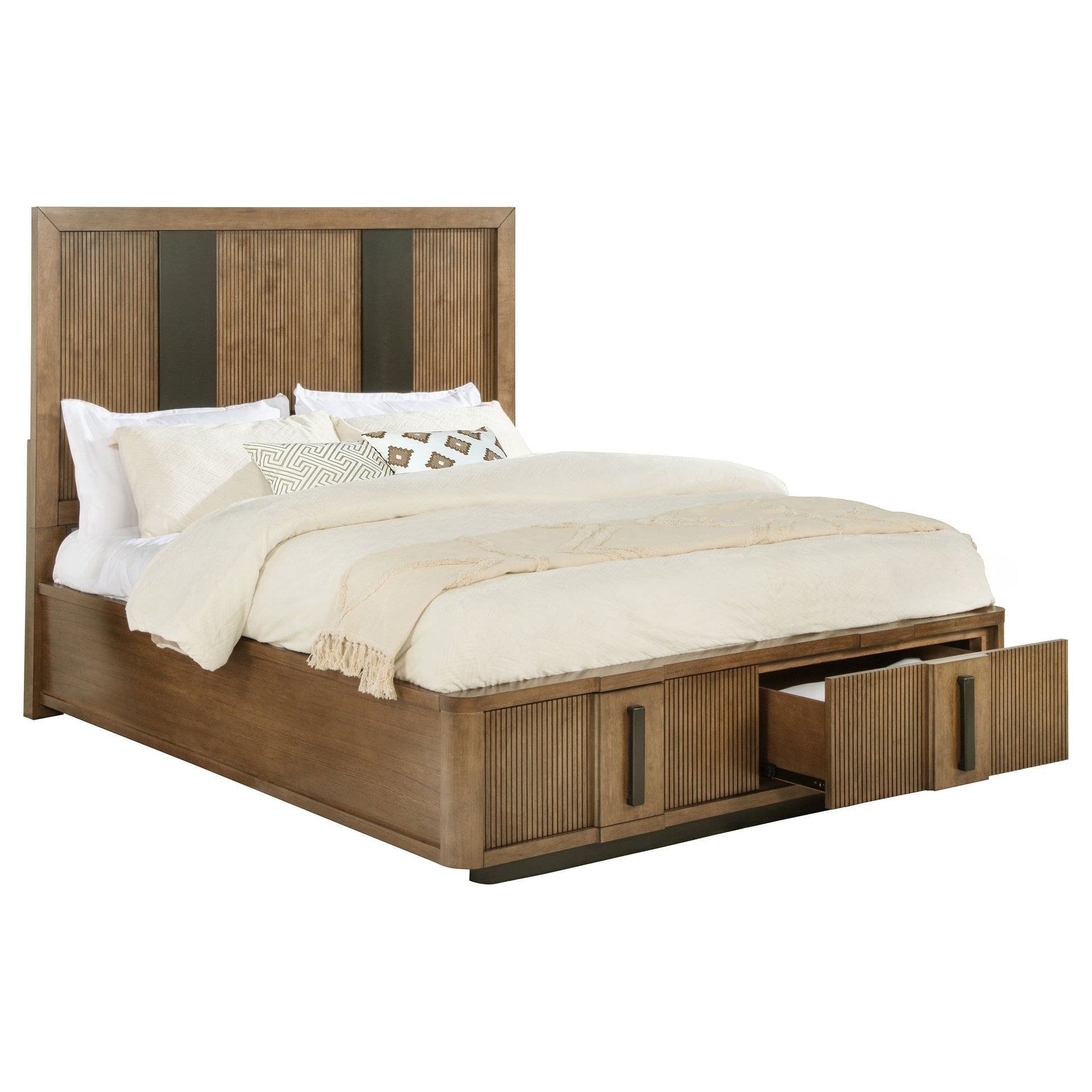 Moraga Ash Brown 2-drawer Queen Storage Bed